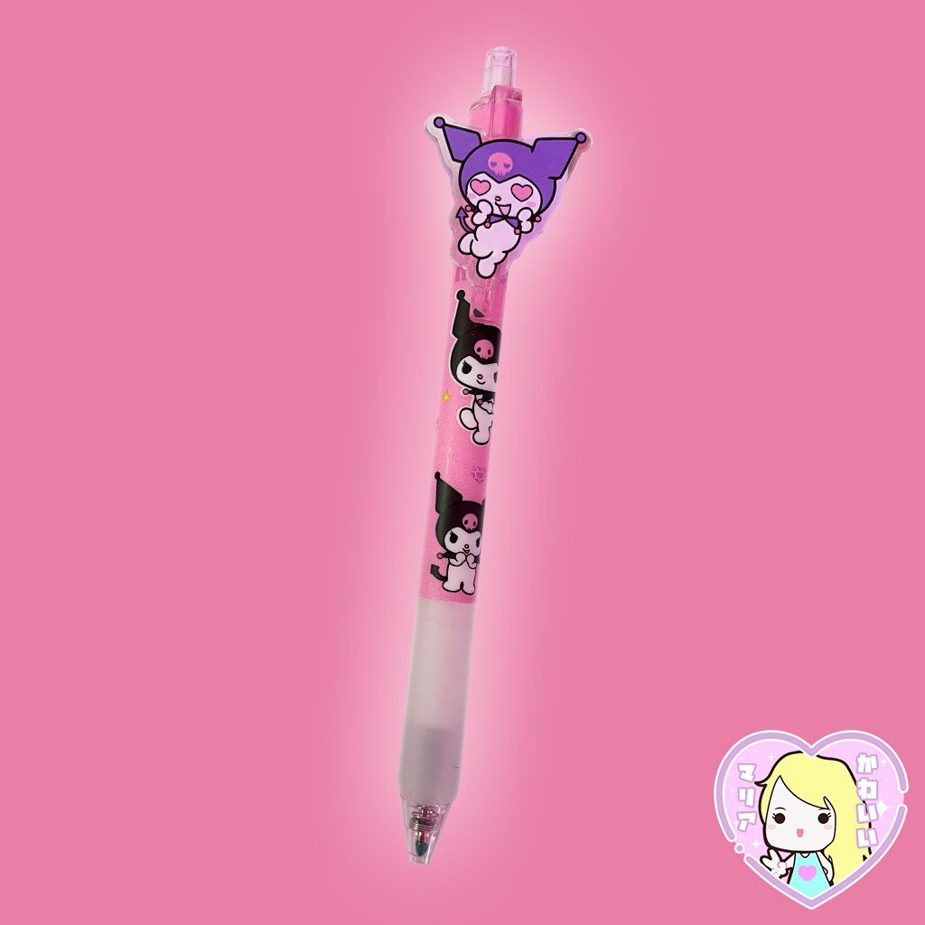 Lápiz Gel Negro Kuromi Love