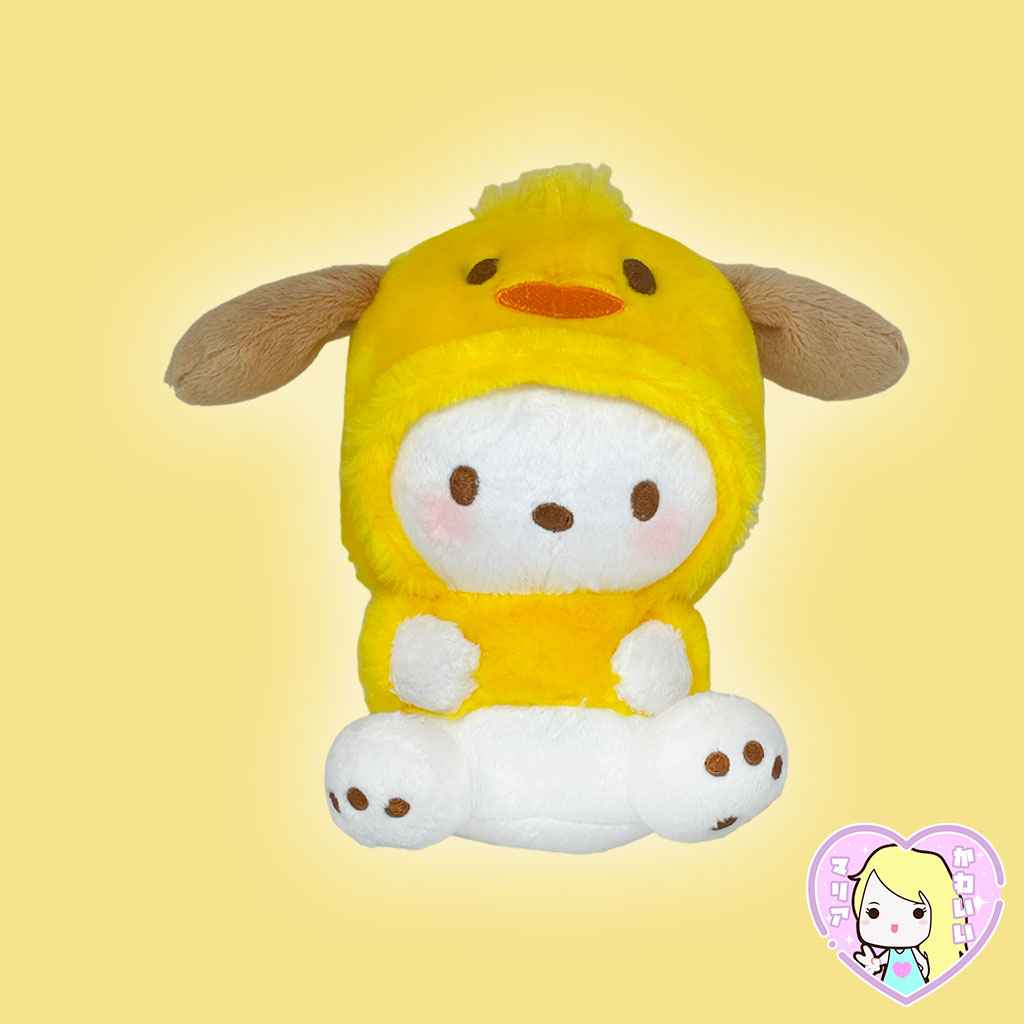 Yurukawaii Sanrio Personagens Kigurumi Plush ( Pochacco ver.) 14cm SEGA JPN