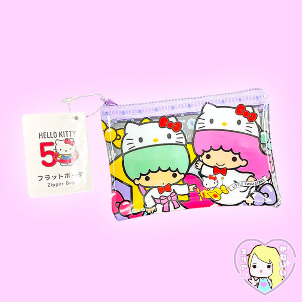 Mini Estuche Zipper Bag Sanrio 50 Aniversario Hello Kitty ~ Little Twin Stars