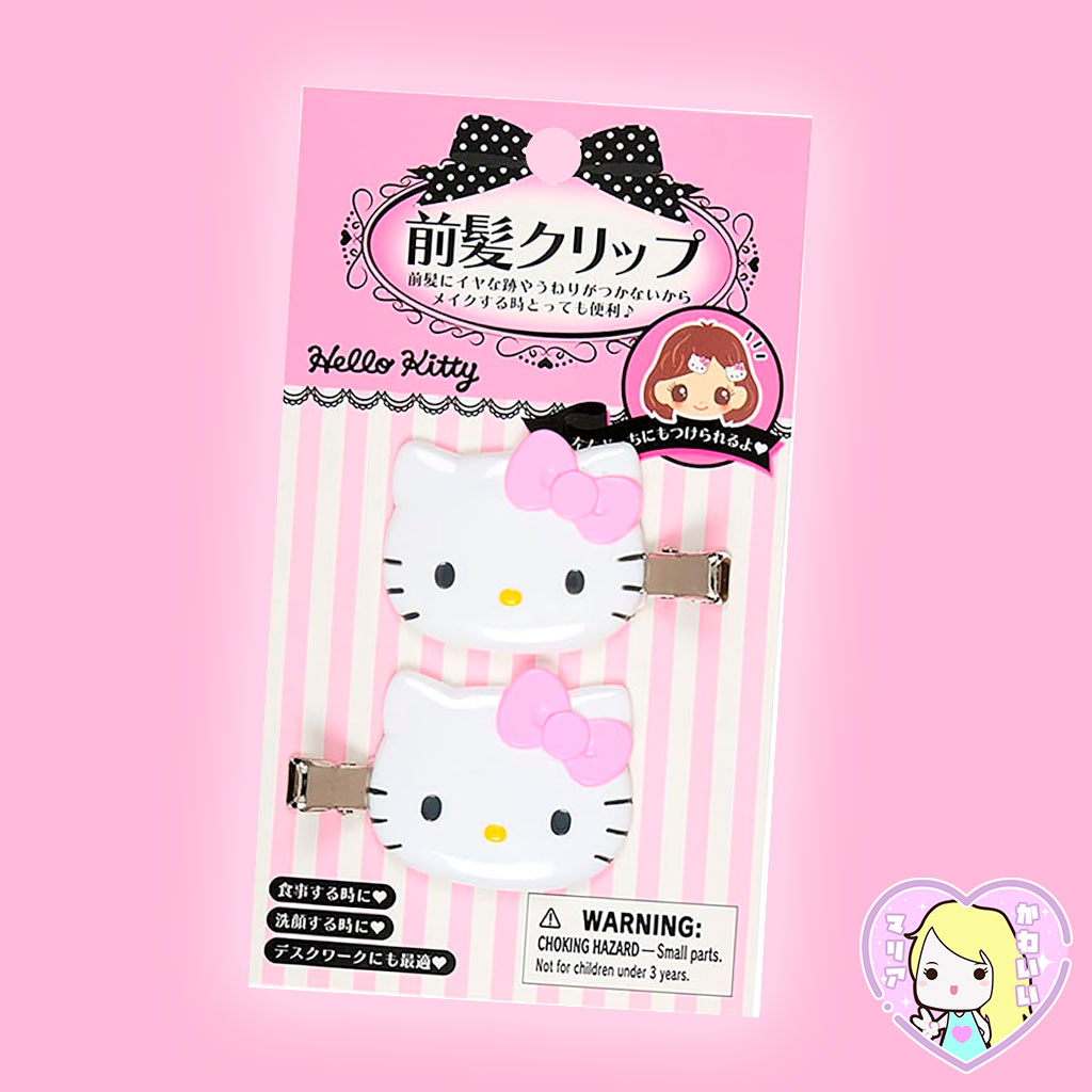 Set Hair Clip Pinches para el cabello Hello Kitty Pink Ribbon Ver.