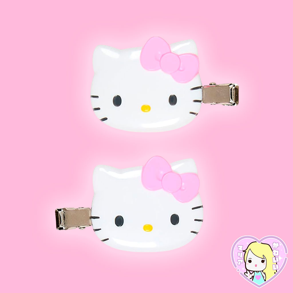 Set Hair Clip Pinches para el cabello Hello Kitty Pink Ribbon Ver. - Imagen 2