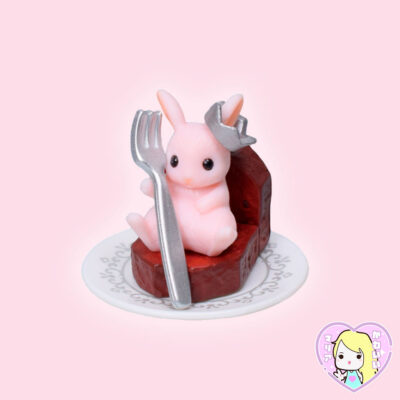 Gashapon Usagi Yōgashi Honpo ~ Bizcocho de chocolate y conejo rosa