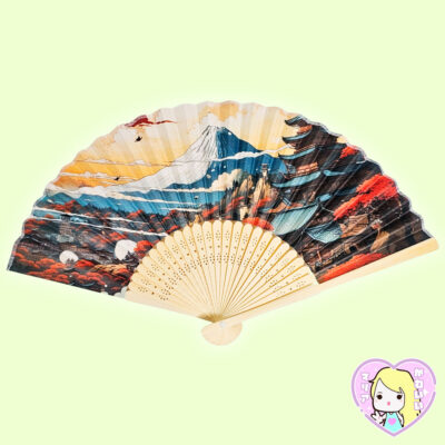 Abanico Tradicional Japonés ~ Mt. Fuji and Castle