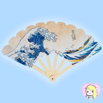 Abanico Tradicional Japonés ~ Gran ola de Kanagawa ~ Ukiyo-e Nami