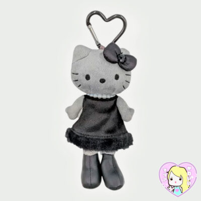 Plush Strap Sanrio Style Up Long Legged Hello Kitty Black Angel Dress
