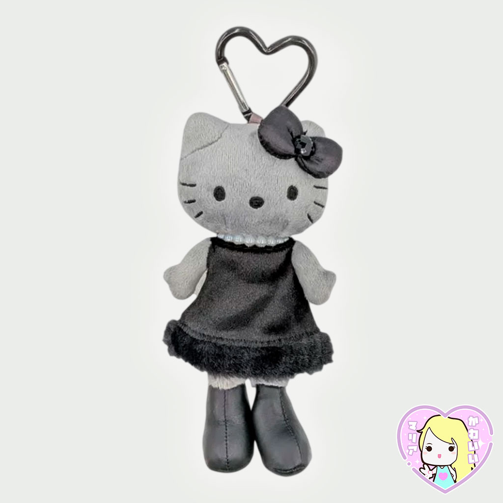 Plush Strap Sanrio Style Up Long Legged Hello Kitty Black Angel Dress