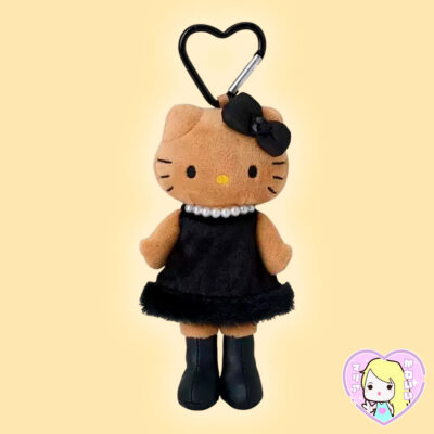Plush Strap Sanrio Style Up Long Legged Hello Kitty Gogo Gal Black Dress