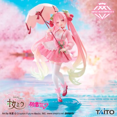 Figura Sakura Miku Artist Masterpiece+ Cherry Blossom Umbrella Ver. - Imagen 3