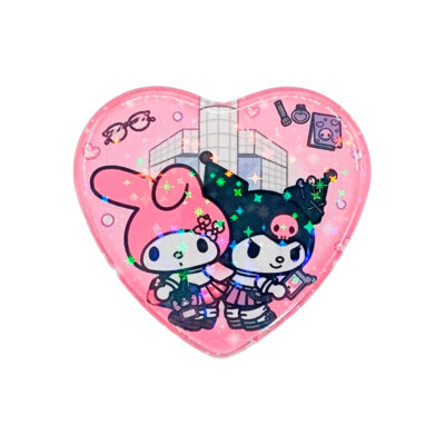 Chapita Forma Corazón ~ My Melody & Kuromi Gals
